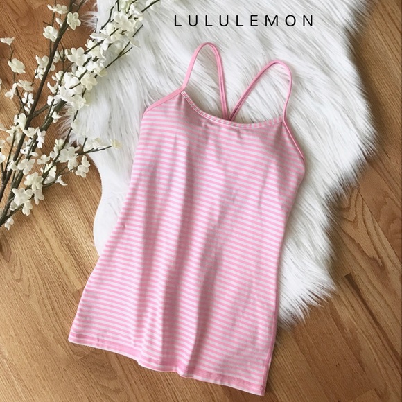 lululemon athletica Tops - Lululemon ✨ Power Y Tank Top Pink And White